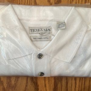 Men’s Tehama White Polo (Ford Logo)